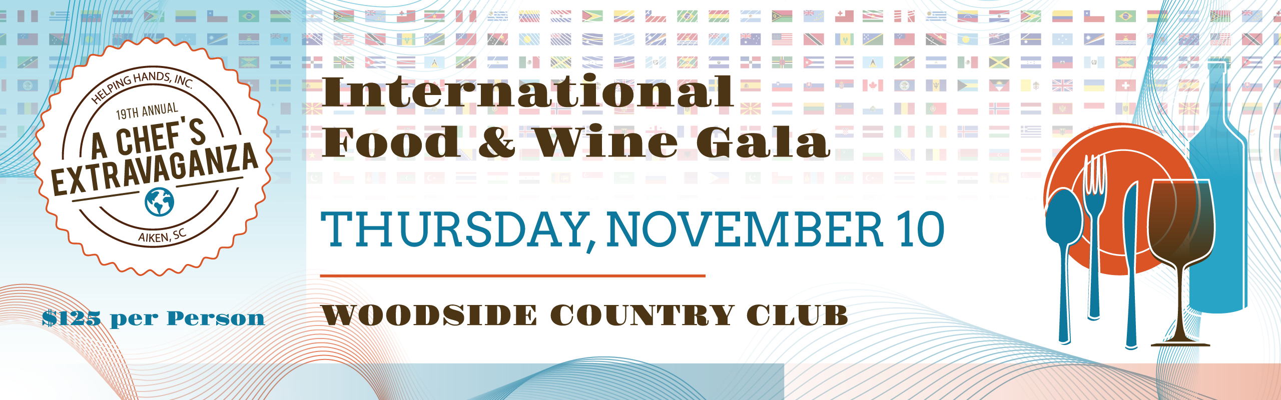A Chef's Extravaganza 2022, International Food & Wine Gala, Thursday, November 10, Woodside Country Club, $125 per person